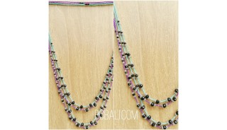 two color crystal bead bali necklaces fashion